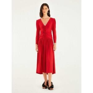 lace sleeves to go under dresses Hollow lace round neck loose casual mid-length sleeve dress main image 1